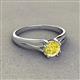 3 - Flora 6.00 mm Round Yellow Diamond Solitaire Engagement Ring 