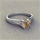 3 - Flora 6.50 mm Round Smoky Quartz Solitaire Engagement Ring 
