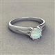 3 - Flora 6.00 mm Round Opal Solitaire Engagement Ring 