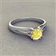 3 - Flora 6.00 mm Round Lab Created Yellow Sapphire Solitaire Engagement Ring 