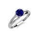 4 - Flora 6.00 mm Round Blue Sapphire Solitaire Engagement Ring 