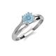 4 - Flora 6.50 mm Round Aquamarine Solitaire Engagement Ring 