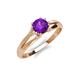 4 - Flora 6.50 mm Round Amethyst Solitaire Engagement Ring 