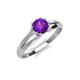 4 - Flora 6.50 mm Round Amethyst Solitaire Engagement Ring 