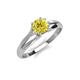 4 - Flora 6.00 mm Round Yellow Diamond Solitaire Engagement Ring 