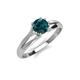 4 - Flora 6.50 mm Round London Blue Topaz Solitaire Engagement Ring 