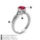5 - Flora 6.00 mm Round Ruby Solitaire Engagement Ring 