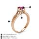 5 - Flora 6.50 mm Round Rhodolite Garnet Solitaire Engagement Ring 