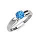 4 - Kelila 6.50 mm Round Blue Topaz Solitaire Engagement Ring 