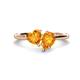 1 - Sasha Heart & Pear Shape Citrine 2 Stone Duo Ring 