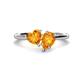 1 - Sasha Heart & Pear Shape Citrine 2 Stone Duo Ring 