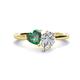 1 - Sasha Heart Shape Lab Created Alexandrite & Pear Shape Forever One Moissanite 2 Stone Duo Ring 
