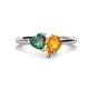 1 - Sasha Heart Shape Lab Created Alexandrite & Pear Shape Citrine 2 Stone Duo Ring 