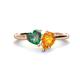 1 - Sasha Heart Shape Lab Created Alexandrite & Pear Shape Citrine 2 Stone Duo Ring 