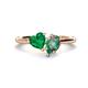 1 - Sasha Heart & Pear Shape Created Emerald & Created Alexandrite 2 Stone Duo Ring 