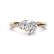 1 - Sasha GIA Certified Heart & Pear Shape Diamond 2 Stone Duo Ring 