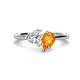 1 - Sasha IGI Certified Heart Shape Lab Grown Diamond & Pear Shape Citrine Stone Duo Ring 
