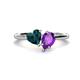 1 - Sasha Heart Shape London Blue Topaz & Pear Shape Amethyst 2 Stone Duo Ring 