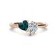 1 - Sasha Heart Shape London Blue Topaz & Pear Shape Forever One Moissanite 2 Stone Duo Ring 