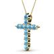 2 - Abella Blue Topaz Cross Pendant 