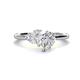 1 - Sasha Heart Shape Lab Created White Sapphire & Pear Shape Forever One Moissanite 2 Stone Duo Ring 