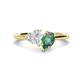 1 - Sasha Heart & Pear Shape Created White Sapphire & Created Alexandrite 2 Stone Duo Ring 