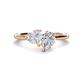 1 - Sasha IGI Certified Pear Shape Lab Grown Diamond & Heart Shape Lab Created White Sapphire 2 Stone Duo Ring 