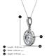 4 - Esha 8x6 mm IGI Certified Oval Cut Lab Grown Diamond and Round Diamond Halo Pendant Necklace 