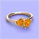 3 - Sasha Heart & Pear Shape Citrine 2 Stone Duo Ring 