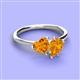 3 - Sasha Heart & Pear Shape Citrine 2 Stone Duo Ring 