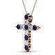 2 - Abella Blue Sapphire and Diamond Cross Pendant 