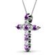 2 - Abella Amethyst and Diamond Cross Pendant 