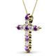 2 - Abella Amethyst and Diamond Cross Pendant 