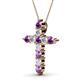 2 - Abella Amethyst and Diamond Cross Pendant 