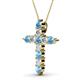 2 - Abella Blue Topaz and Diamond Cross Pendant 