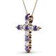 2 - Abella Iolite and Diamond Cross Pendant 