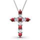1 - Abella Ruby and Diamond Cross Pendant 