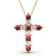 1 - Abella Ruby and Diamond Cross Pendant 