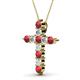 2 - Abella Ruby and Diamond Cross Pendant 