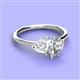 3 - Sasha Heart Shape Lab Created White Sapphire & Pear Shape Forever One Moissanite 2 Stone Duo Ring 