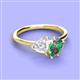3 - Sasha Heart & Pear Shape Created White Sapphire & Created Alexandrite 2 Stone Duo Ring 