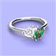 3 - Sasha Heart & Pear Shape Created White Sapphire & Created Alexandrite 2 Stone Duo Ring 