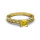 2 - Rachel Classic 5.50 mm Princess Cut Lab Created Yellow Sapphire Solitaire Engagement Ring 