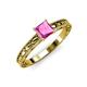 3 - Rachel Classic 5.50 mm Princess Cut Lab Created Pink Sapphire Solitaire Engagement Ring 