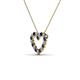 3 - Zayna 2.00 mm Round Blue Sapphire and Diamond Heart Pendant 
