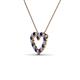 3 - Zayna 2.00 mm Round Blue Sapphire and Diamond Heart Pendant 