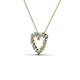 3 - Zayna 2.00 mm Round Aquamarine and Diamond Heart Pendant 