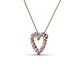 3 - Zayna 2.00 mm Round Pink Tourmaline and Diamond Heart Pendant 