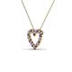 3 - Zayna 2.00 mm Round Amethyst and Diamond Heart Pendant 