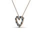 3 - Zayna 2.00 mm Round Blue and White Diamond Heart Pendant 